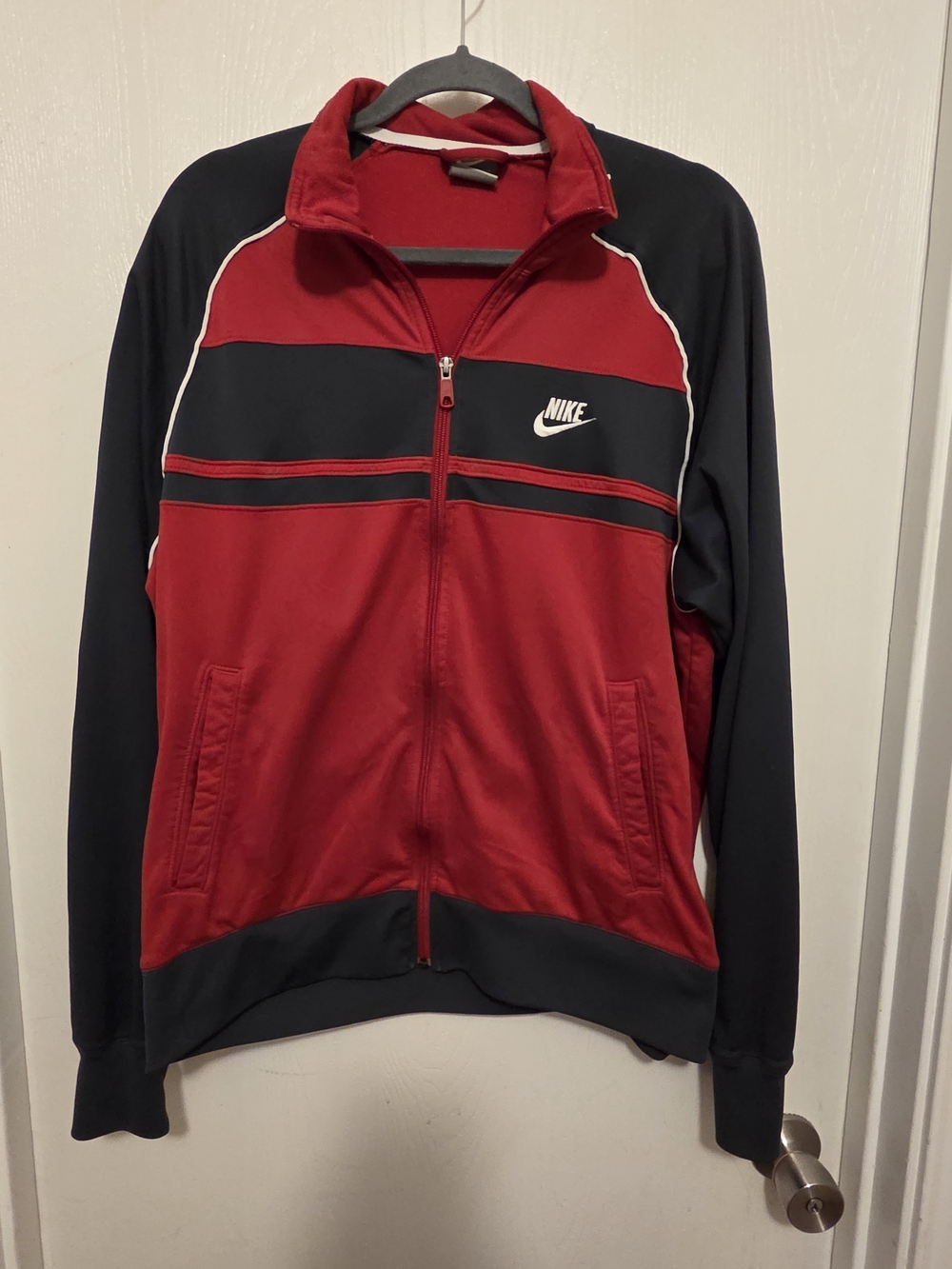Nike Red and Black Men's Lightweight Track Jacket